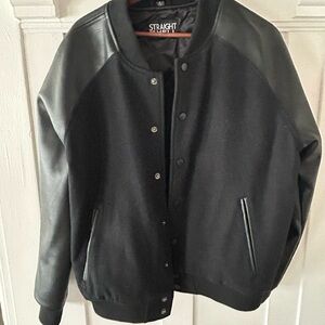 Straight Black Men's Bomber Jacket